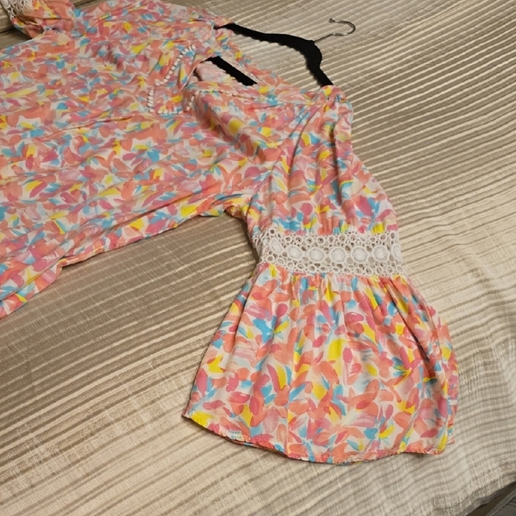 Crown & Ivy Pink and Orange Ruffled Tiered Sundress - Picture 12 of 12